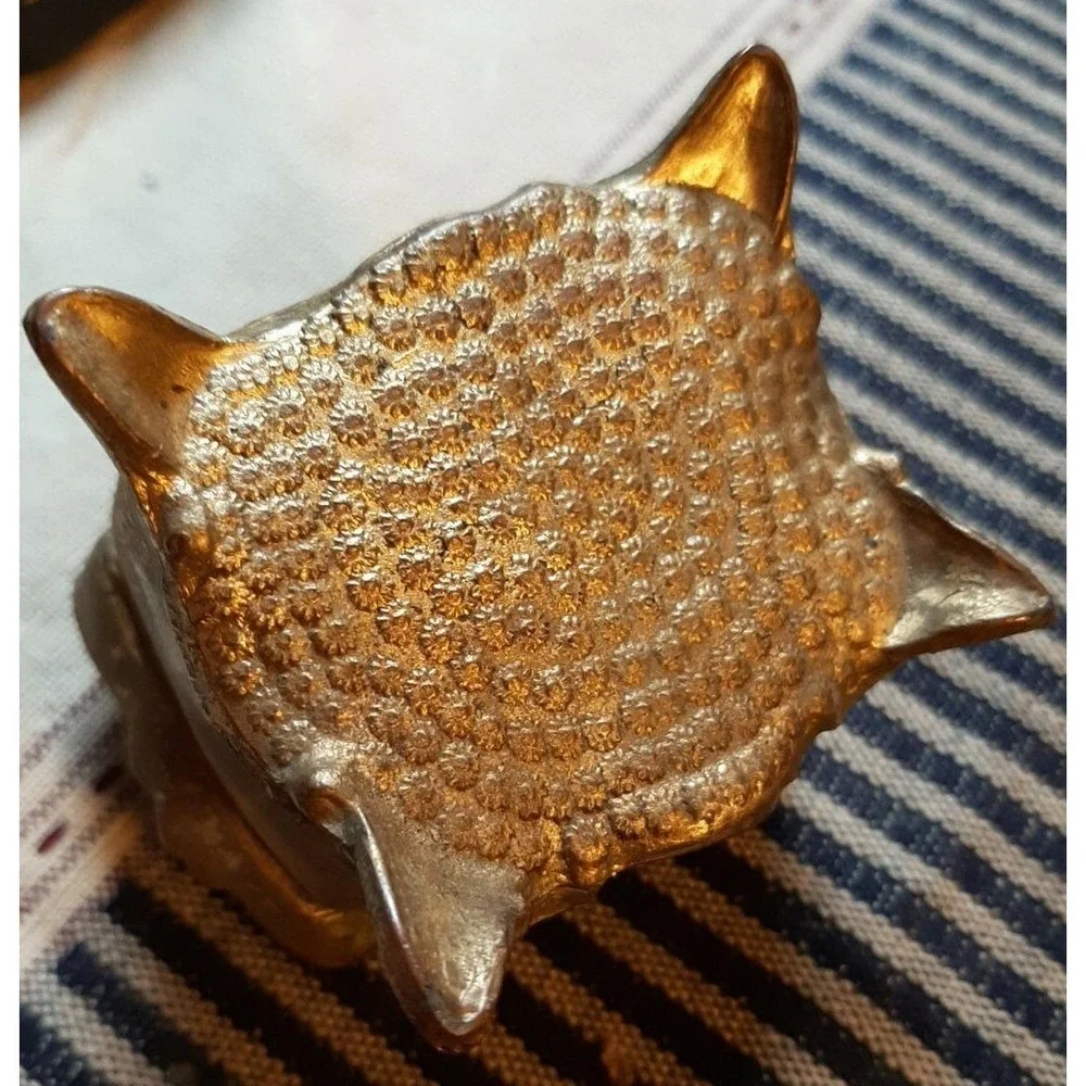 Vintage Art Nouveau Jewelry Trinket Box Feet GORGEOUS Brass Bronze Copper Color